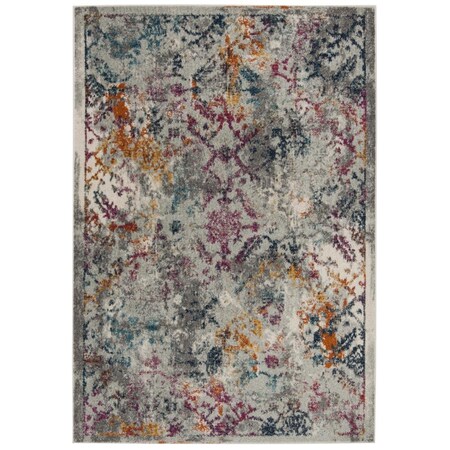 Safavieh 6 x 9 ft. Madison Contemporary Style Rectangle Rug - Light Grey & Fuchsia MAD159R-6